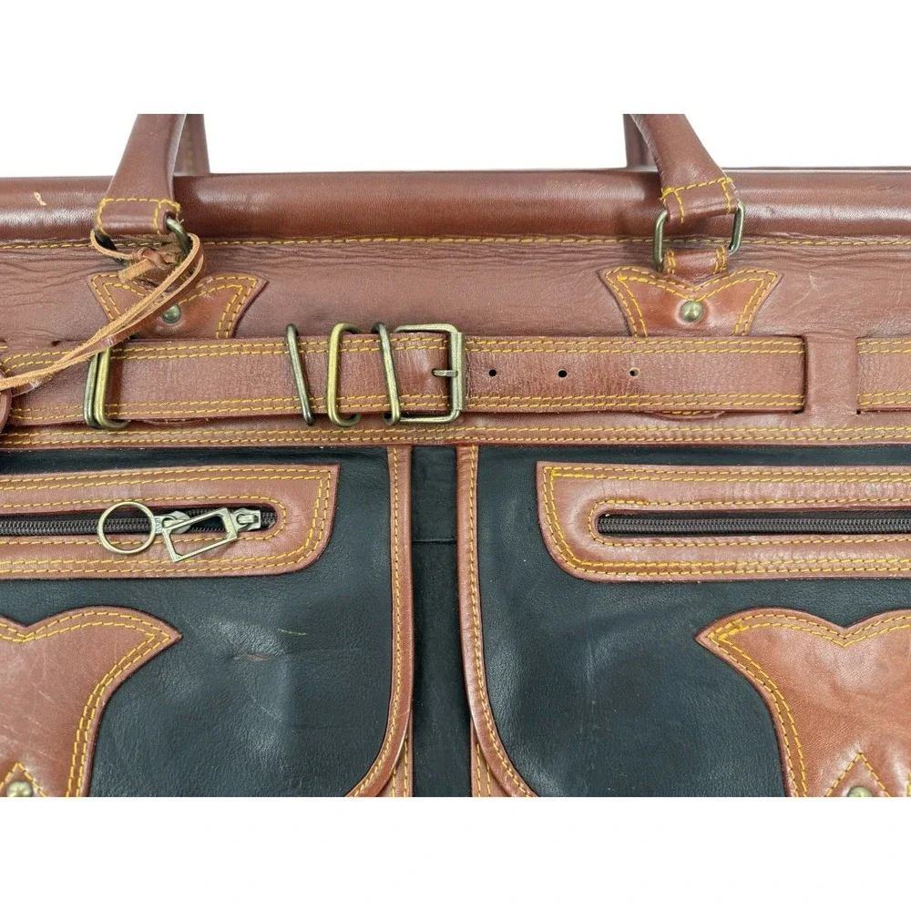 Charm Collection Large‎ Leather Suitcase Tote Bag Shoulder Straps  (26